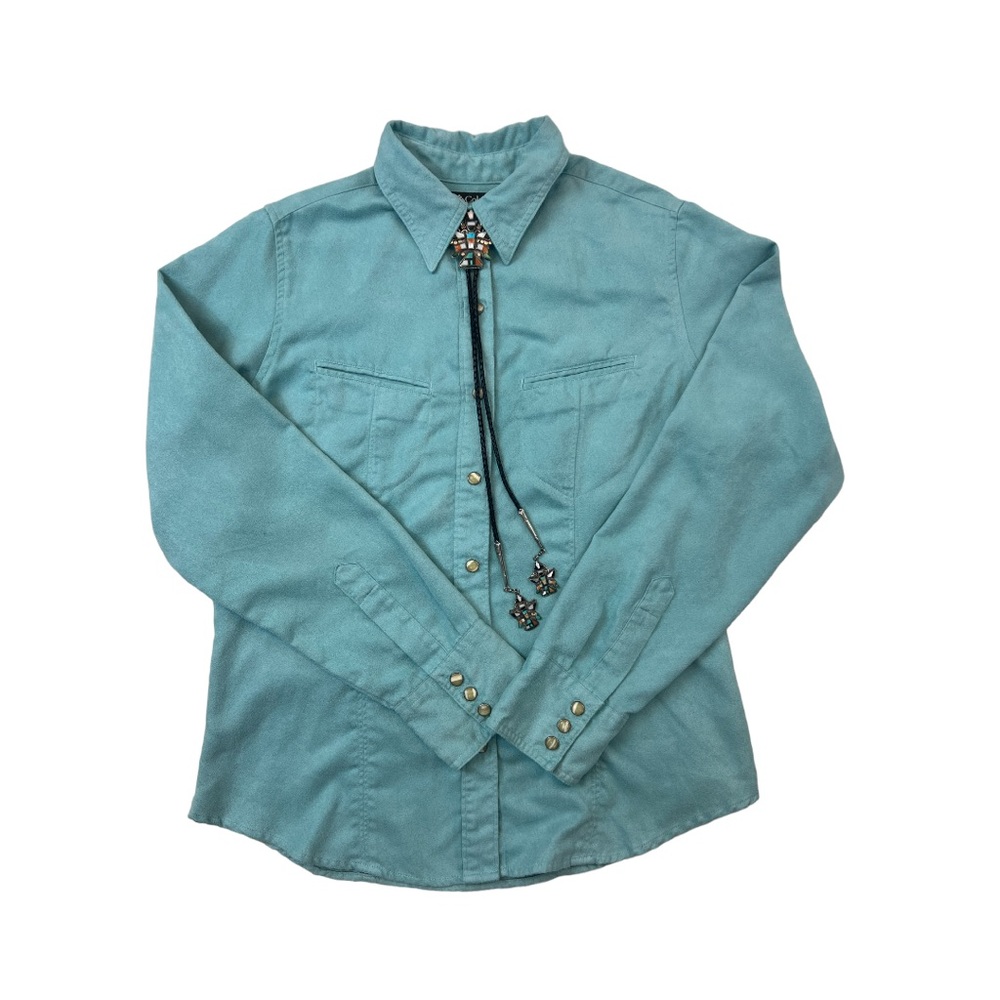 Columbia Blue Pearl Snap Buttons Western Button Down Shirt